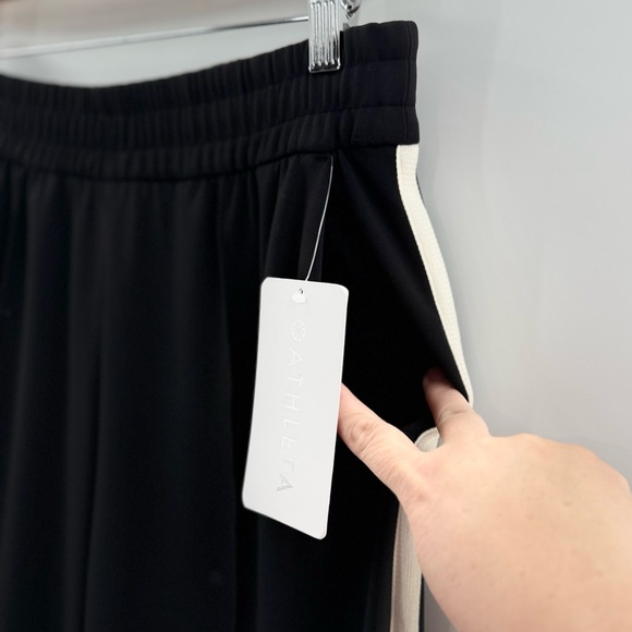 NWT Athleta Finish Line Straight Leg Trendy Track Pant Black/White Size S Tall - Picture 7 of 13